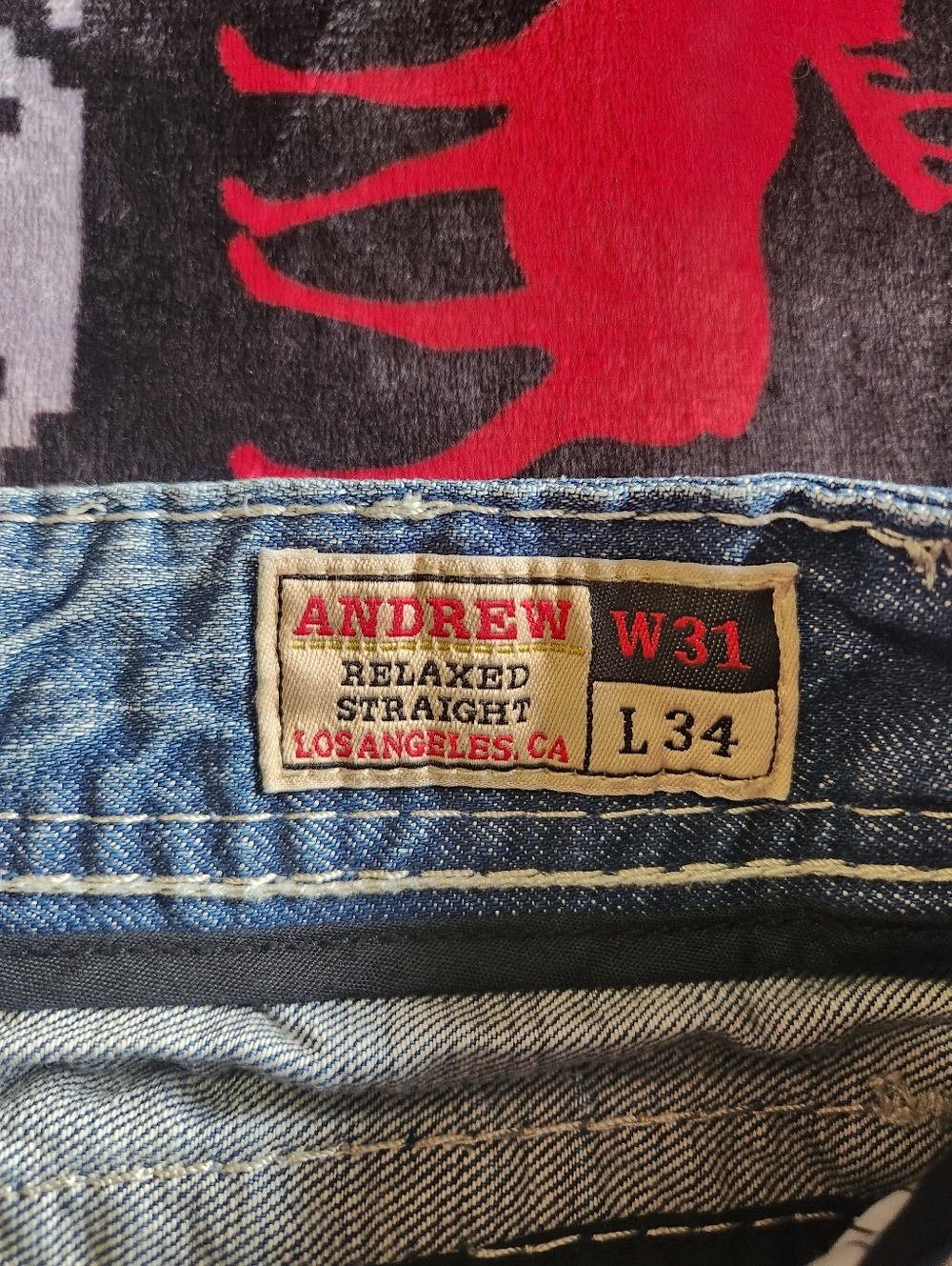 Rivet De Cru Los Andrew Relaxed Straight Distressed Premium Jeans Men Sz 31x34 - Picture 9 of 15
